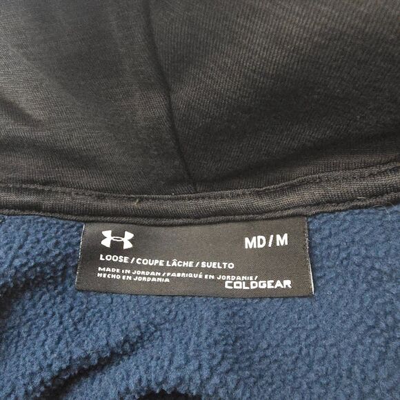 UNDER ARMOUR Teal Blue Pullover Hoodie Size Medium - Picture 9 of 11